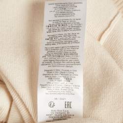 Pre Owned Elisabetta Franchi Light Beige Knit Logo Detail Button Front Cardigan Dress M