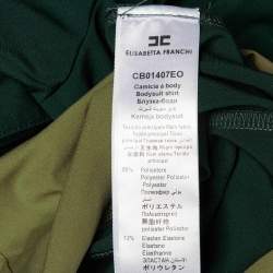 Pre Owned Elisabetta Franchi Green Stretch Crepe Bodysuit Shirt M 