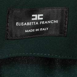 Pre Owned Elisabetta Franchi Green Stretch Crepe Bodysuit Shirt M 