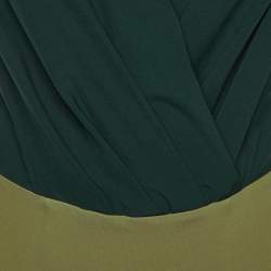 Pre Owned Elisabetta Franchi Green Stretch Crepe Bodysuit Shirt M 