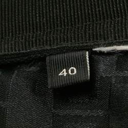 Pre Owned Elisabetta Franchi Black Crepe & Mesh Detailed Strappy Bustier Top S