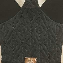 Pre Owned Elisabetta Franchi Black Crepe & Mesh Detailed Strappy Bustier Top S