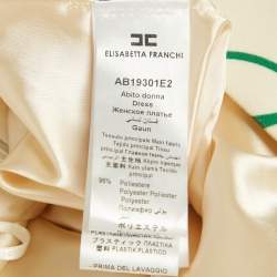 Pre Owned Elisabetta Franchi Cream Chain Print Crepe Mini Shift Dress M