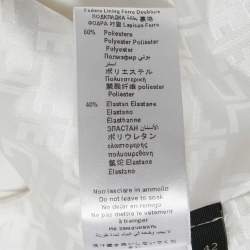 Pre Owned Elisabetta Franchi White Crepe Crop Top & Flared Pant Set M/S