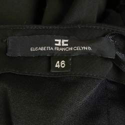 Pre Owned Elisabetta Franchi Black Silk Ribbon Detail Strapless Mini Dress L