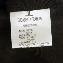 Pre Owned Elisabetta Franchi Black Silk Ribbon Detail Strapless Mini Dress L