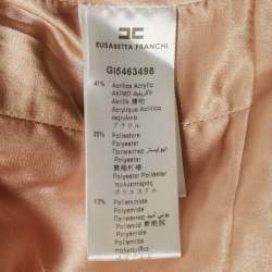 Pre Owned Elisabetta Franchi Beige Lurex Tweed Jacket M