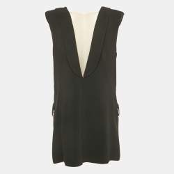 Pre Owned Elisabetta Franchi Black Crepe Double Breasted Mini Dress M