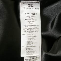 Pre Owned Elisabetta Franchi Black Crepe Double Breasted Mini Dress M