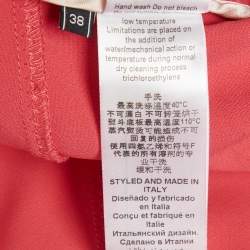 Pre Owned Elisabetta Franchi Fuchsia Pink Crepe Sleeveless Knee-Length Dress S