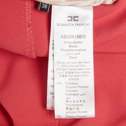 Pre Owned Elisabetta Franchi Fuchsia Pink Crepe Sleeveless Knee-Length Dress S