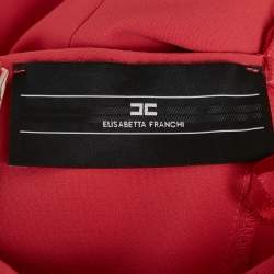 Pre Owned Elisabetta Franchi Fuchsia Pink Crepe Sleeveless Knee-Length Dress S