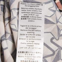 Pre Owned Elisabetta Franchi Brown Printed Crepe Pleat Detail Midi Dress M