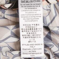 Pre Owned Elisabetta Franchi Brown Printed Crepe Pleat Detail Midi Dress M