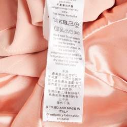 Pre Owned Elisabetta Franchi Light Orange/Peach Crepe Cap Sleeve Midi Dress S