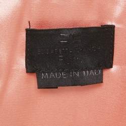 Pre Owned Elisabetta Franchi Light Orange/Peach Crepe Cap Sleeve Midi Dress S