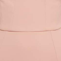 Pre Owned Elisabetta Franchi Light Orange/Peach Crepe Cap Sleeve Midi Dress S