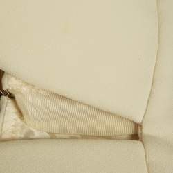 Pre Owned Elisabetta Franchi Cream Crepe Sweet Heart Neck Bustier Crop Top S 