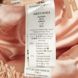 Pre Owned Elisabetta Franchi Light Orange/ Peach Crepe and Tweed Detachable Blouse Mini Dress M