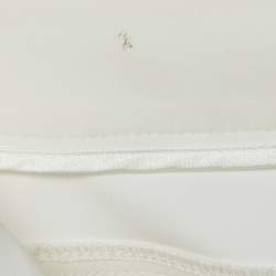 Pre Owned Elisabetta Franchi White Nylon Slim Fit Trousers M