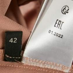 Pre Owned Elisabetta Franchi Pink Satin Button Front Mini Shirt Dress M