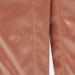 Pre Owned Elisabetta Franchi Pink Satin Button Front Mini Shirt Dress M