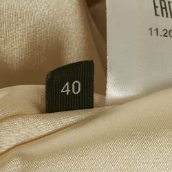 Pre Owned Elisabetta Franchi Cream Floral Print Crepe Ruffled Sleeveless Mini Dress S