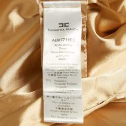 Pre Owned Elisabetta Franchi Beige Crepe Double Breasted Midi Dress S
