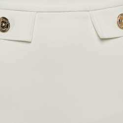 Pre Owned Elisabetta Franchi White Crepe Flounce Mini Skirt S