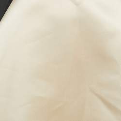 Pre Owned Elisabetta Franchi Black/Cream Satin Pleated Skirt M