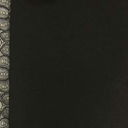 Pre Owned Elisabetta Franchi Black Crepe Lace Detail Cut-Out Top L