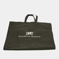 Pre Owned Elisabetta Franchi Black Crepe Draped Pencil Skirt M