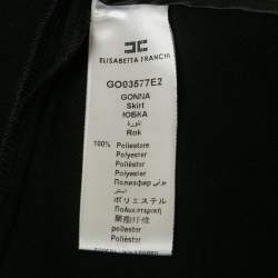 Pre Owned Elisabetta Franchi Black Crepe Draped Pencil Skirt M