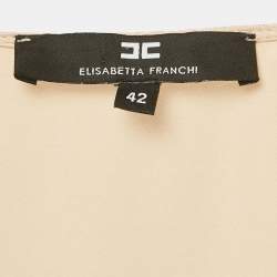 Pre Owned Elisabetta Franchi Pink Satin Belted Short Dress M