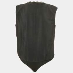 Pre Owned Elisabetta Franchi Silk Sleeveless Bodysuit M
