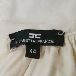 Pre Owned Elisabetta Franchi White Chain Detail Bodysuit M