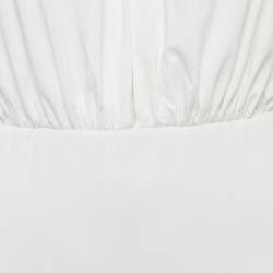 Pre Owned Elisabetta Franchi White Chain Detail Bodysuit M