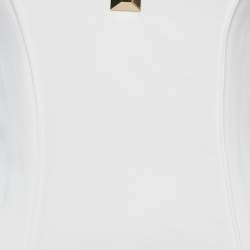 Pre Owned Elisabetta Franchi White Crepe Flared Short Dress S