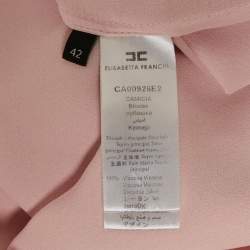 Pre Owned Elisabetta Franchi Light Pink Georgette Scarf Detail Blouse M