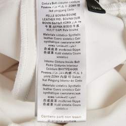 Pre Owned Elisabetta Franchi White Crepe Belted Midi Dress S