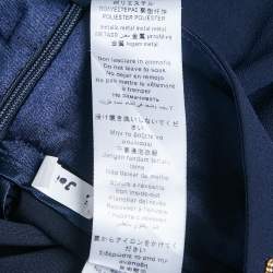 Pre Owned Elisabetta Franchi Navy Blue Crepe High Rise Flared Trousers M