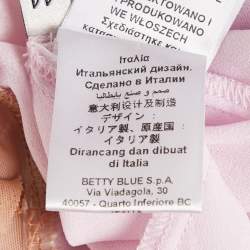 Pre Owned Elisabetta Franchi Pink Crepe Sheer Bodysuit M