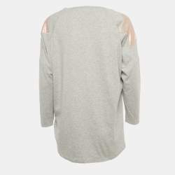 مملوكة مسبقًا إليزابيتا فرانكي تي شيرت قطن رمادي بتفاصيل رقعات نجوم بحجم متوسط