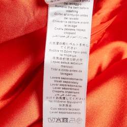 مملوكة مسبقًا إليزابيتا فرانشي فستان قصير قابل للفصل مطوي أبيض/برتقالي مقاس كبير - لارج