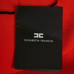 مملوكة مسبقًا إليزابيتا فرانشي فستان قصير قابل للفصل مطوي أبيض/برتقالي مقاس كبير - لارج