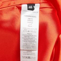 مملوكة مسبقًا إليزابيتا فرانشي فستان قصير قابل للفصل مطوي أبيض/برتقالي مقاس كبير - لارج