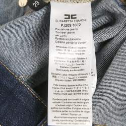 Pre Owned بنطلون جينز إليسابيتا فرانكي دنيم أزرق داكن بتفاصيل أزرار ضيق مقاس وسط 29 متوسط