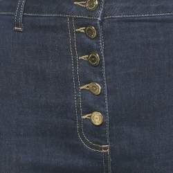 Pre Owned بنطلون جينز إليسابيتا فرانكي دنيم أزرق داكن بتفاصيل أزرار ضيق مقاس وسط 29 متوسط