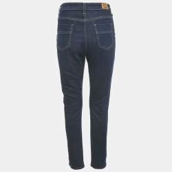 Pre Owned بنطلون جينز إليسابيتا فرانكي دنيم أزرق داكن بتفاصيل أزرار ضيق مقاس وسط 29 متوسط