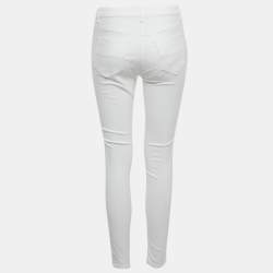 مملوكة مسبقًا Elisabetta Franchi White High Waist Denim Skinny Fit Jeans M Waist 27"